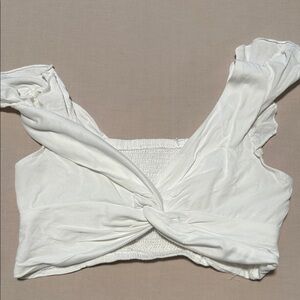 Elegant White Twist-Front Top